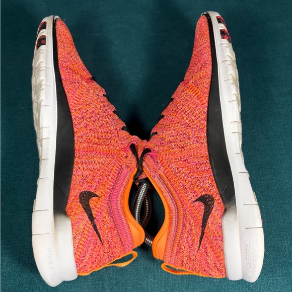 Nike Free 5.0 TR Flyknit Running Shoes Womens Sz 9 Citrus Pink - Picture 5 of 8